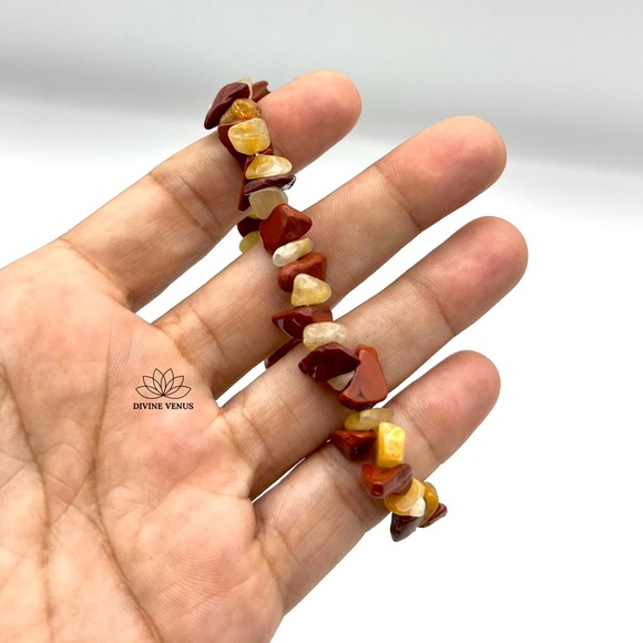 Yellow Jade & Red Jasper Stretch Bracelet - Picture 3 of 3